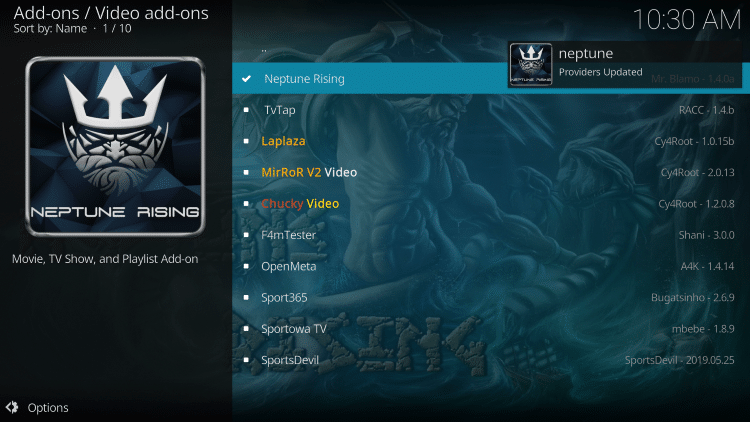 Wait a minute or two for the Neptune Rising Kodi add-on to install