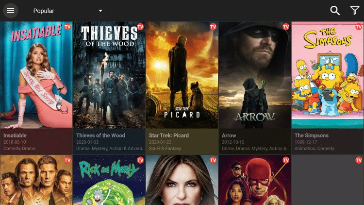 Another added feature is the ability to download Movies and TV Shows within the application.