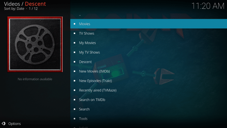 That's it! The Descent Kodi add-on is now successfully installed. 