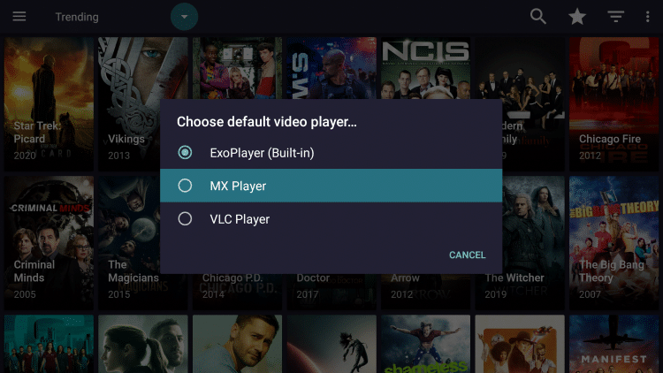 You may notice a "Choose default video player" message appear. Select a player if you prefer or just choose cancel.