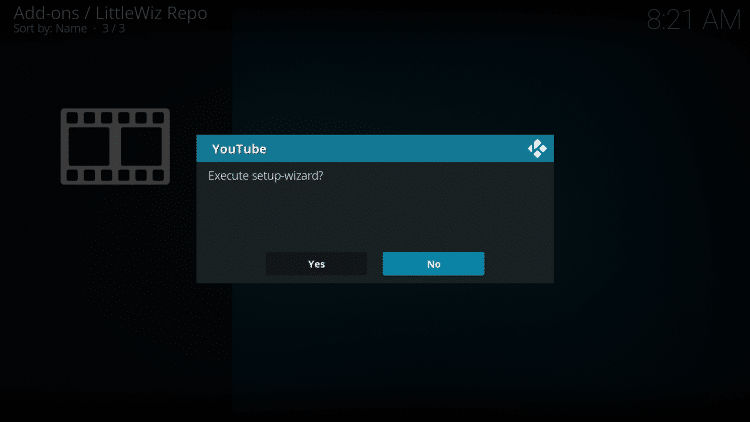 If this message appears just select No