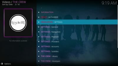 kodi addon settings