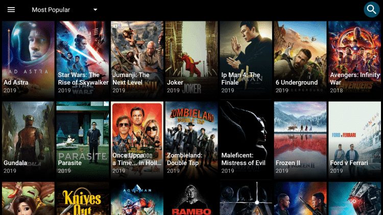 On the Home screen of UnlockMyTTV click the search icon in the upper right