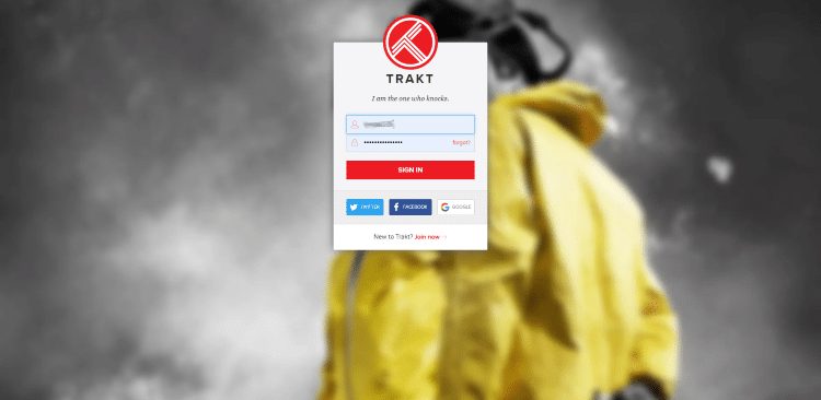 Go to trakt.tv/activate to enter provided code and click Continue