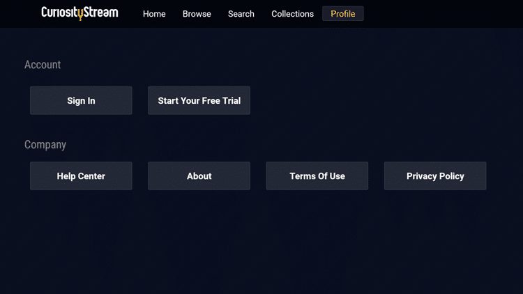 CuriousityStream - Profile