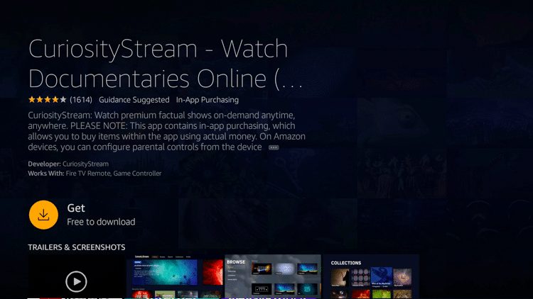 Step 4 - How to Install CuriosityStream on Firestick:Fire TV
