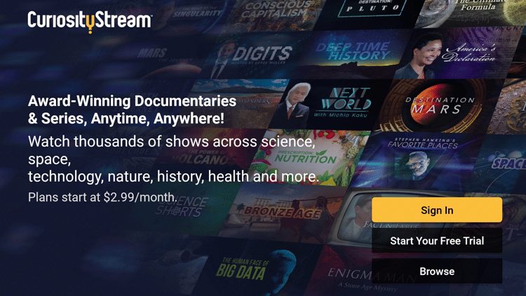 Step 7 - How to Install CuriosityStream on Firestick:Fire TV