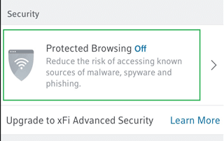 Comcast Xfinity Protected Browsing Off