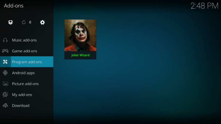 Go back to the home screen of Kodi and select Add-ons.