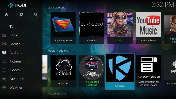 launch safekodi