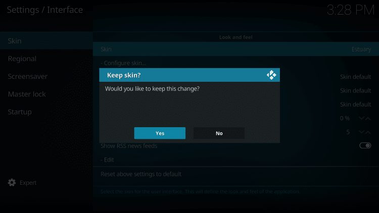 when prompted, click yes