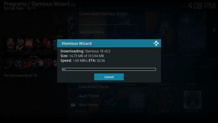 Wait for the build to install.