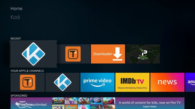 Re-open Kodi to launch the Slamious build.