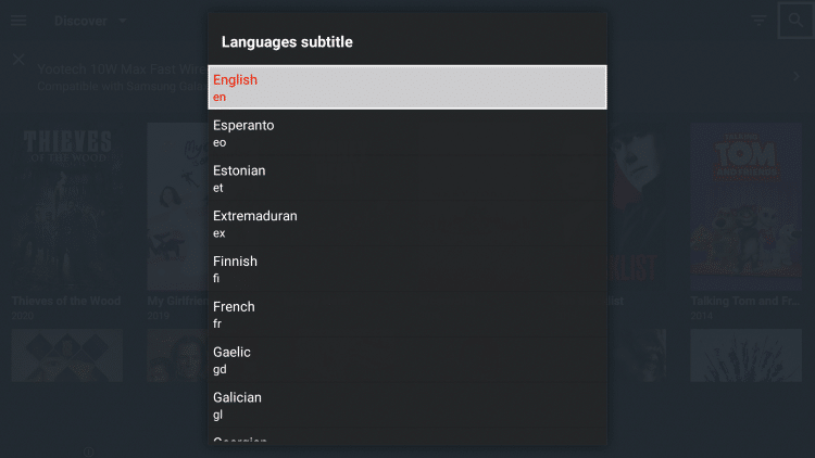 Choose your preferred language.