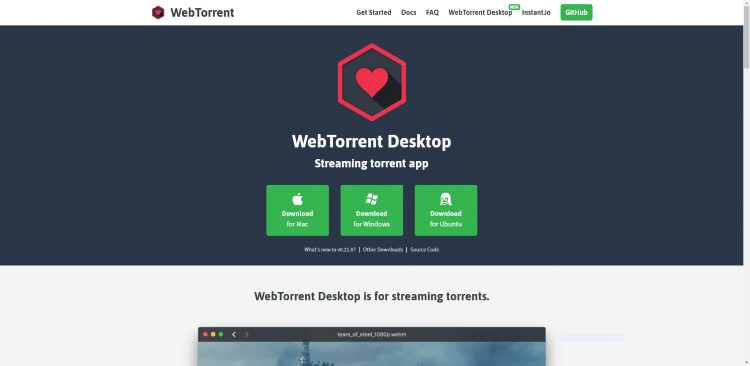 webtorrent official website