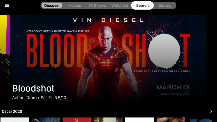 On the Home screen of Viva TV click search in the upper right. Search for the Movie or TV Show you want added to your Watchlist