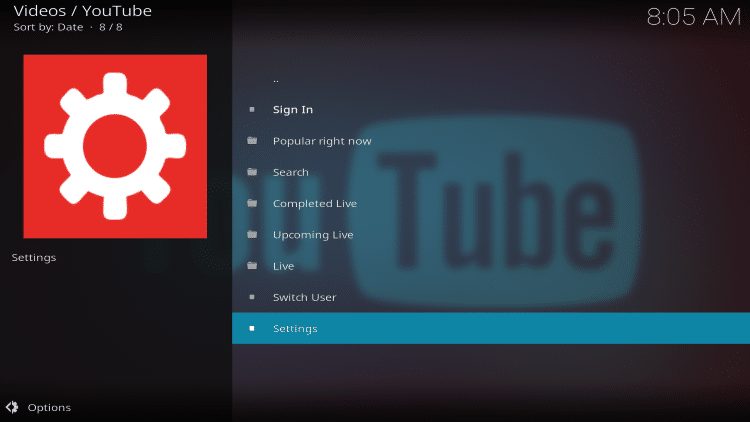 choose settings