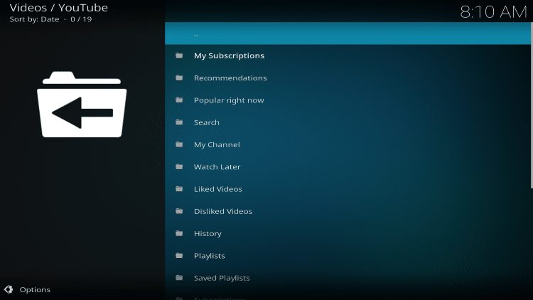 kodi youtube sign in