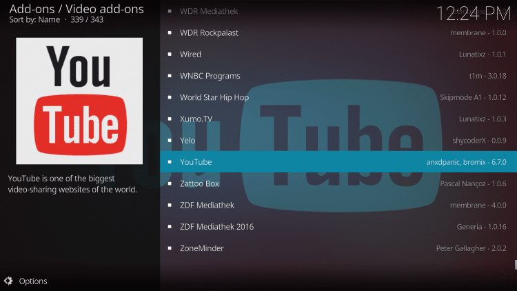 Choose YouTube