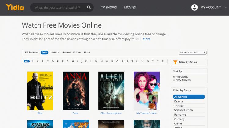 Yidio discount free movies