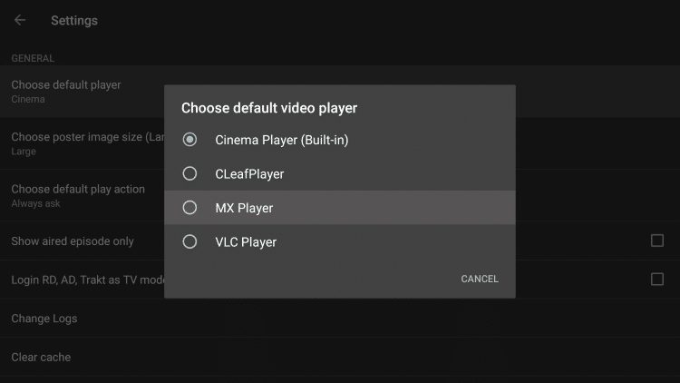 Select MX Player