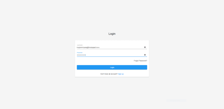 You are then directed back to the Login screen. Enter the same information you used to sign up and then click Login.