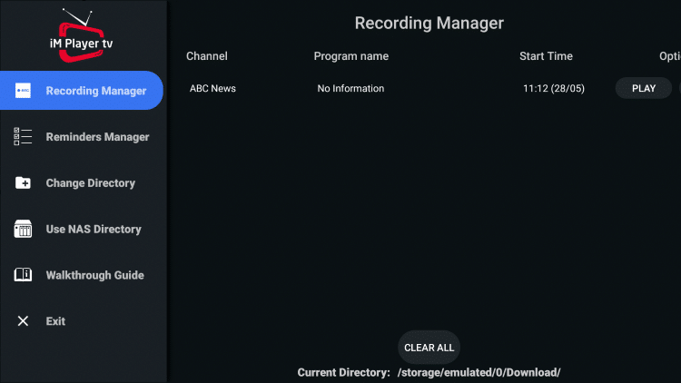 Select Recording Manager.