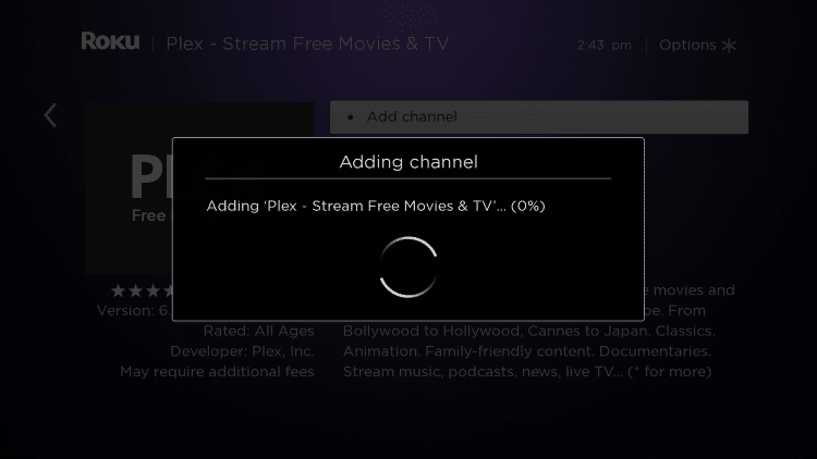 wait for plex channel to install