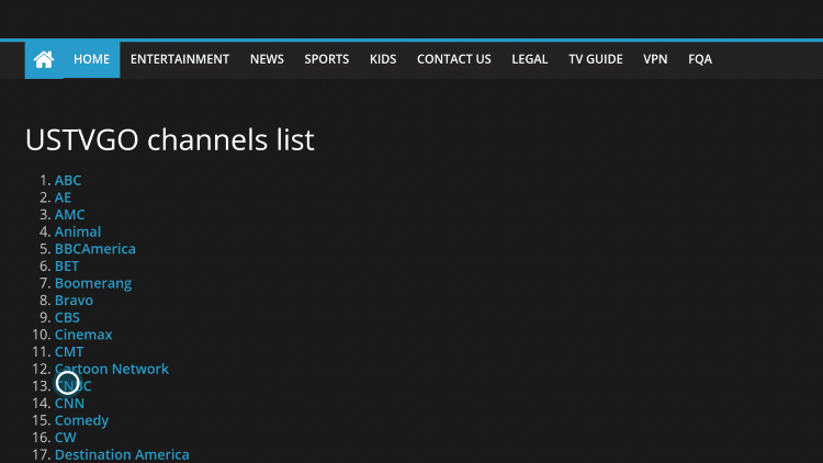 To select a channel, simply hover over the channel link you prefer and click the OK button on your remote.