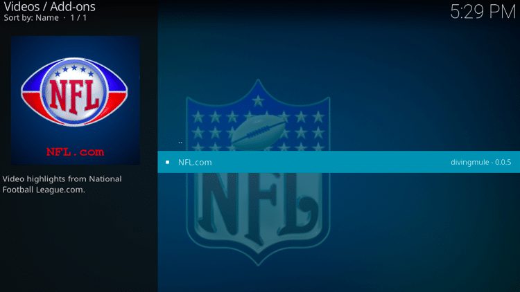 Step 11 - How to Install NFL.com Kodi Addon Guide