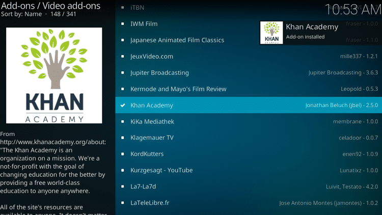 Step 13.0 - How to Install Kahn Academy Kodi Addon Guide