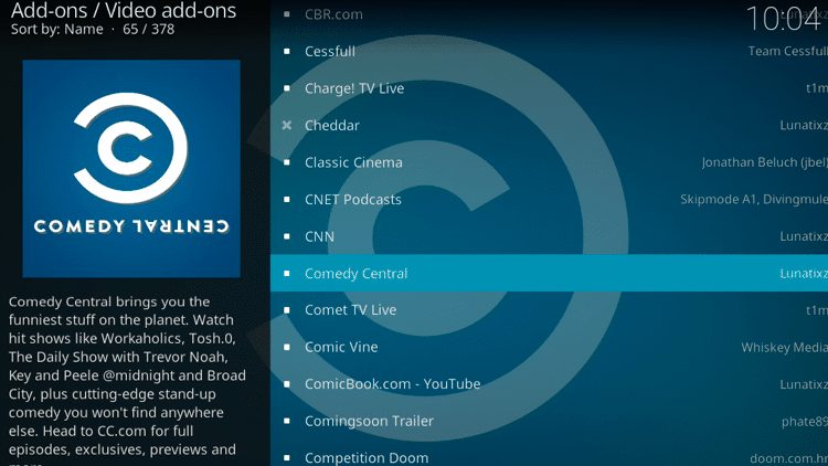 Step 5 - How to Install Comedy Central Kodi Addon Guide