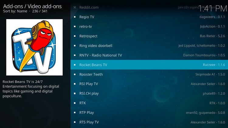 Step 5 - How to Install Rocket Beans TV Kodi Addon Guide