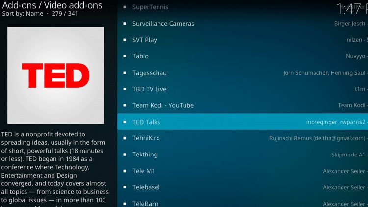 Step 5 - How to Install TED Talks Kodi Addon Guide