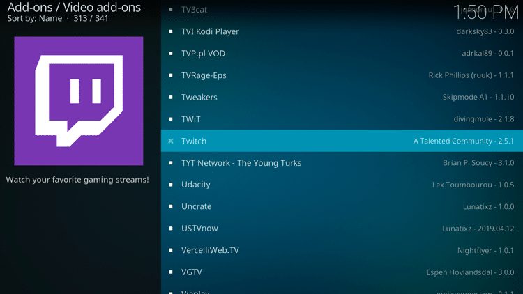 Step 5 - How to Install Twitch Kodi Addon Guide