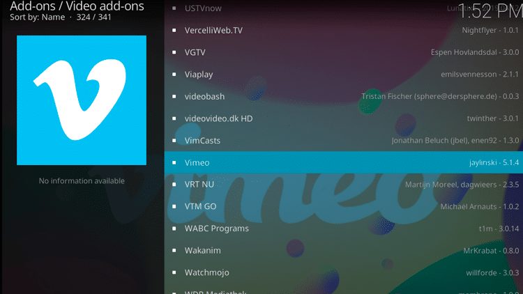 Step 5 - How to Install Vimeo Kodi Addon Guide
