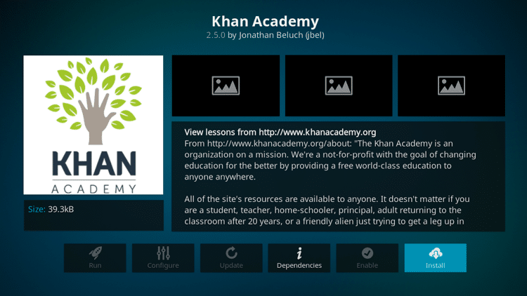 Step 6 - How to Install Kahn Academy Kodi Addon Guide