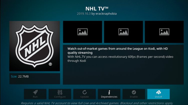 Step 6 - How to Install NHL TV Kodi Addon Guide