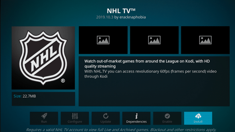 Step 6 - How to Install NHL TV Kodi Addon Guide