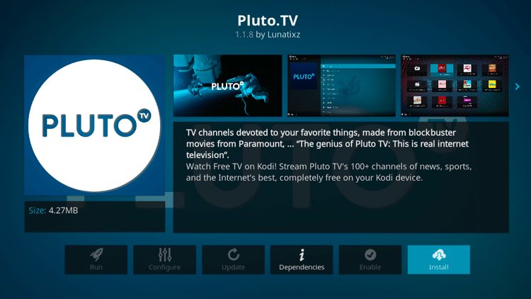 Step 6 - How to Install Pluto TV Kodi Addon Guide