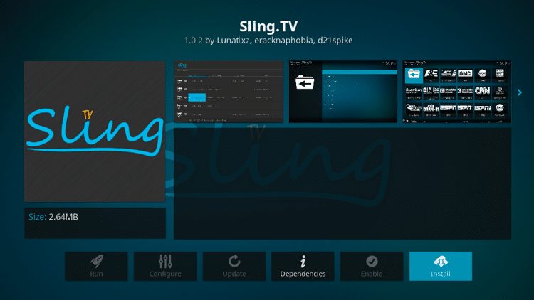 Step 6 - How to Install Sling TV Kodi Addon Guide