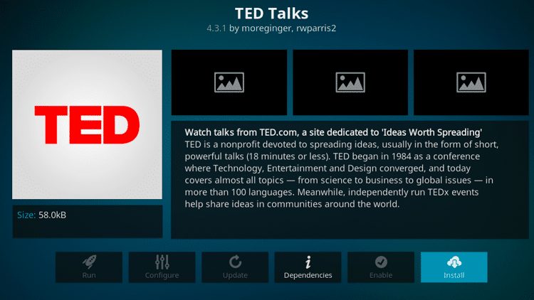 Step 6 - How to Install TED Talks Kodi Addon Guide