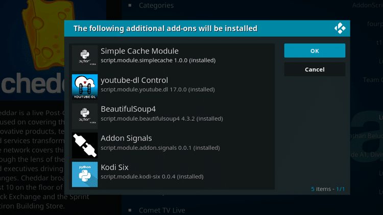 Step 7 - How to Install Cheddar Kodi Addon Guide