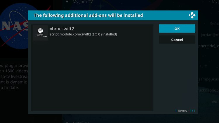 Step 7 - How to Install NASA Kodi Addon Guide