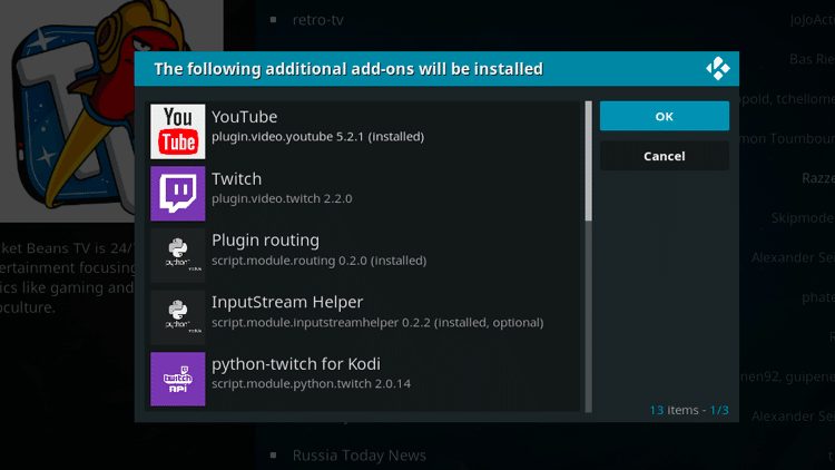 Step 7 - How to Install Rocket Beans TV Kodi Addon Guide