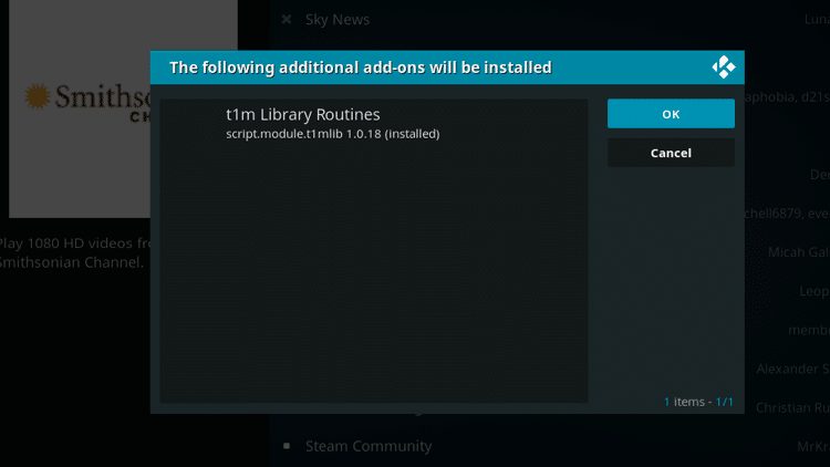Step 7 - How to Install Smithsonian Channel Kodi Addon Guide