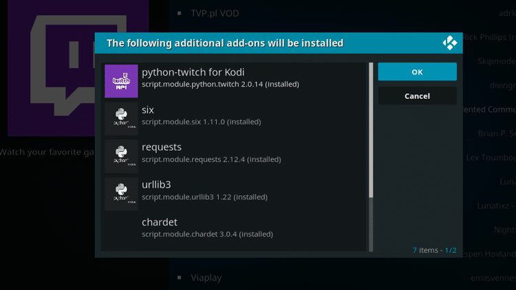 Step 7 - How to Install Twitch Kodi Addon Guide