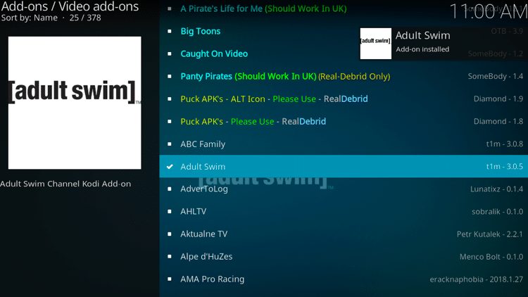 Step 8 - How to Install Adult Swim Kodi Addon Guide