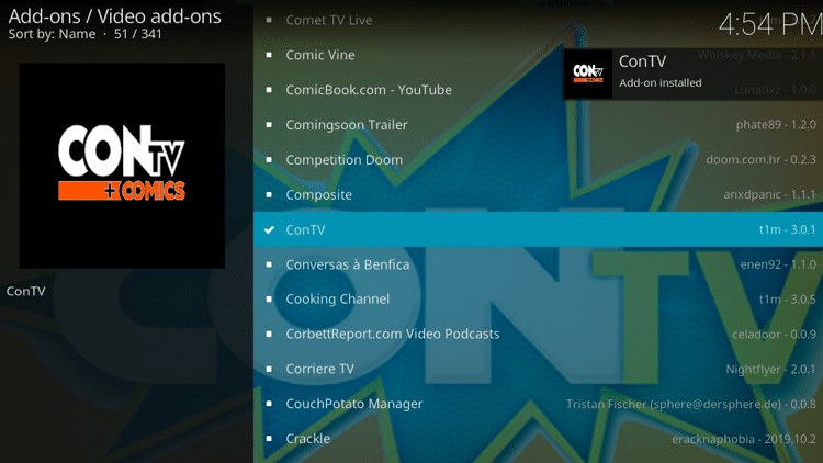 Step 8 - How to Install ConTV Kodi Addon Guide