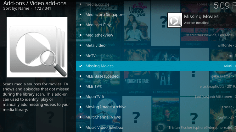 Step 8 - How to Install Missing Movies Kodi Addon Guide